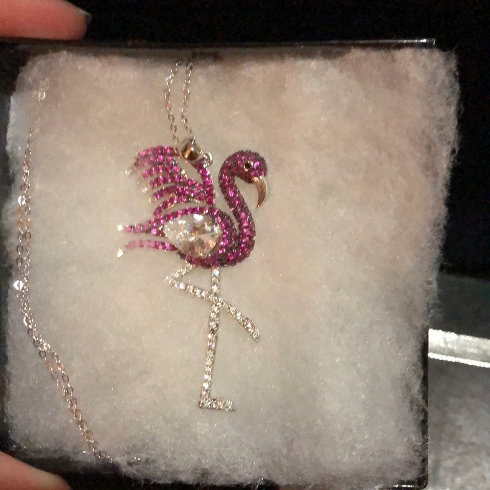 Rhinestone flamingo